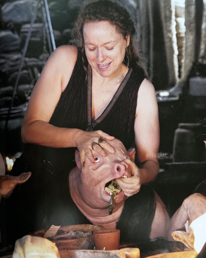 Behindthescenes images of the Circe and pigs scene in The Odyssey have been released📸🐷The 2 TOM and CHILL